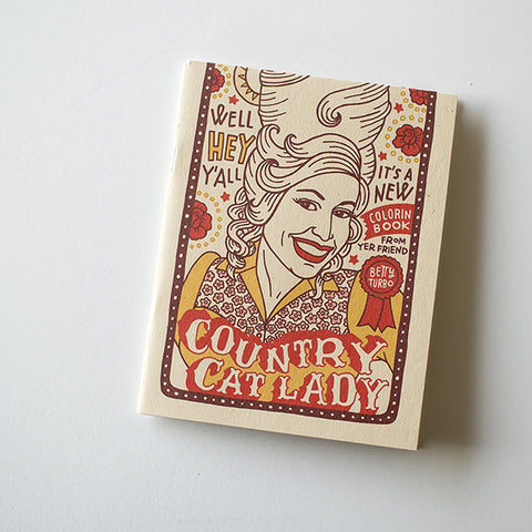 Betty Turbo Country Cat Lady Coloring Book